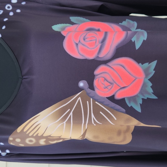 NEW Plus Size & Curve Butterfly Rose Print Above-the-knee ROSEGAL Dress (3X) - Picture 7 of 12